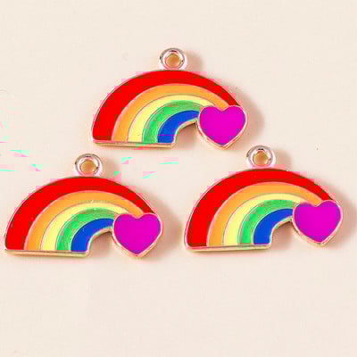 10kom emajl Šareno ljubavno srce šareno za naušnicu LGBT dugin privjesak DIY izrada nakita narukvica ogrlica ručni rad