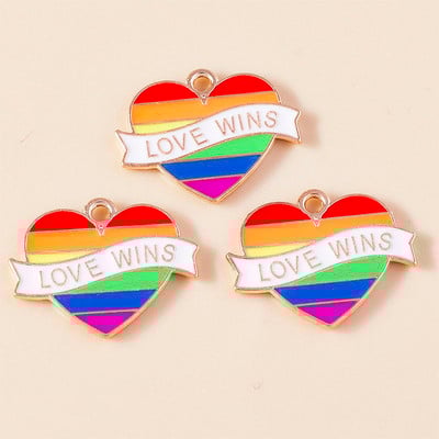 10kom emajl Šareno ljubavno srce šareno za naušnicu LGBT dugin privjesak DIY izrada nakita narukvica ogrlica ručni rad