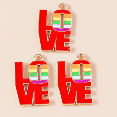 10kom emajl Šareno ljubavno srce šareno za naušnicu LGBT dugin privjesak DIY izrada nakita narukvica ogrlica ručni rad