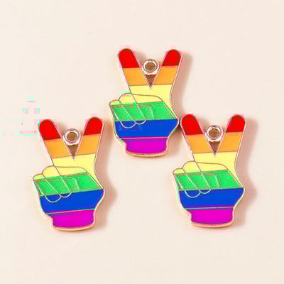 10kom emajl Šareno ljubavno srce šareno za naušnicu LGBT dugin privjesak DIY izrada nakita narukvica ogrlica ručni rad