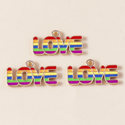 10kom emajl Šareno ljubavno srce šareno za naušnicu LGBT dugin privjesak DIY izrada nakita narukvica ogrlica ručni rad