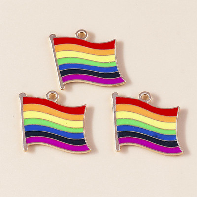 10kom emajl Šareno ljubavno srce šareno za naušnicu LGBT dugin privjesak DIY izrada nakita narukvica ogrlica ručni rad