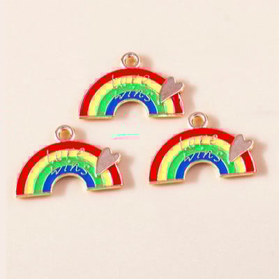 10kom emajl Šareno ljubavno srce šareno za naušnicu LGBT dugin privjesak DIY izrada nakita narukvica ogrlica ručni rad