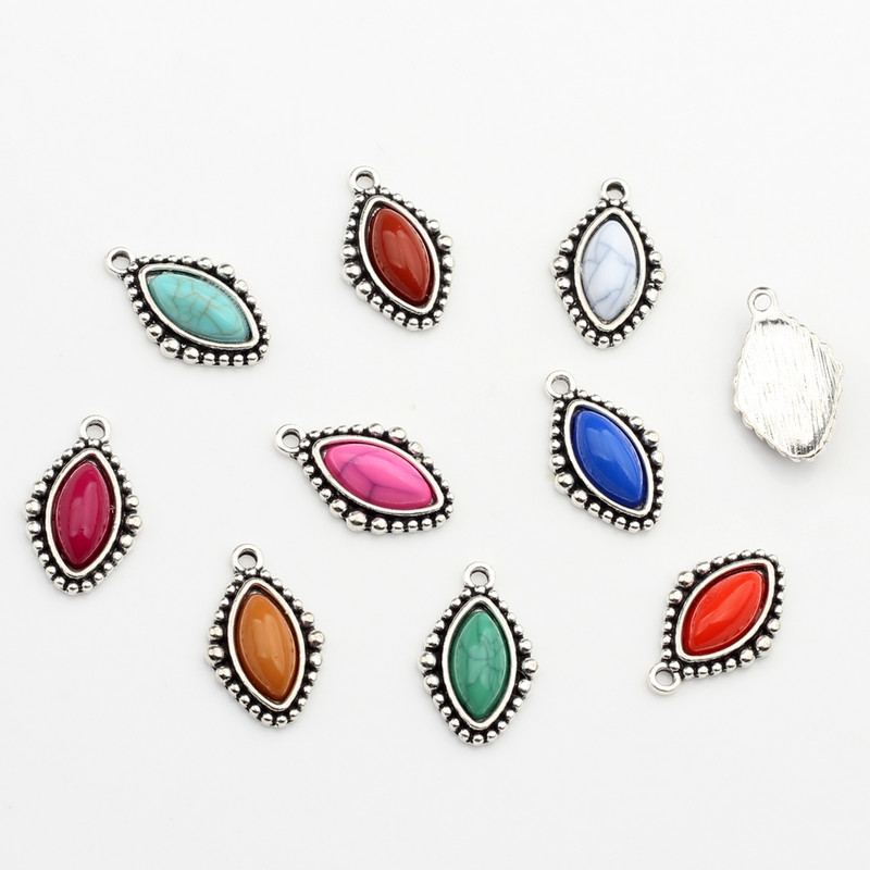 Legura cinka Retro perle od smole Kap vode Ovalni privjesci Privjesci 10 kom/lot 24 mm Za DIY ogrlice Pribor za izradu nakita