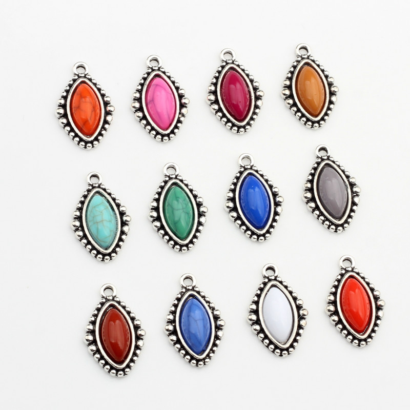 Legura cinka Retro perle od smole Kap vode Ovalni privjesci Privjesci 10 kom/lot 24 mm Za DIY ogrlice Pribor za izradu nakita