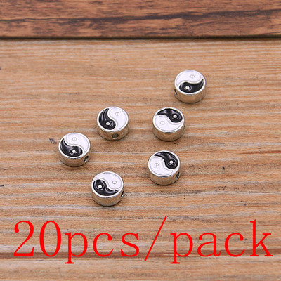 2 boje, 4 stila, dvostrani set od legure metala, kapljica ulja Tai Chi Bagua, makroporozne perle za izradu nakita, narukvice i ogrlice DIY