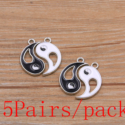 2 boje, 4 stila, dvostrani set od legure metala, kapljica ulja Tai Chi Bagua, makroporozne perle za izradu nakita, narukvice i ogrlice DIY