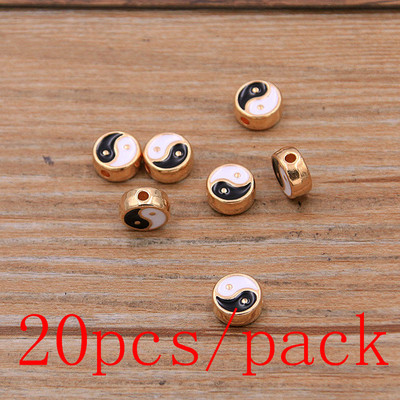 2 boje, 4 stila, dvostrani set od legure metala, kapljica ulja Tai Chi Bagua, makroporozne perle za izradu nakita, narukvice i ogrlice DIY