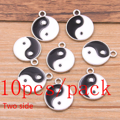 2 boje, 4 stila, dvostrani set od legure metala, kapljica ulja Tai Chi Bagua, makroporozne perle za izradu nakita, narukvice i ogrlice DIY