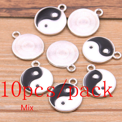 2 boje, 4 stila, dvostrani set od legure metala, kapljica ulja Tai Chi Bagua, makroporozne perle za izradu nakita, narukvice i ogrlice DIY