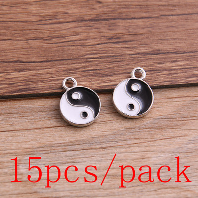 2 boje, 4 stila, dvostrani set od legure metala, kapljica ulja Tai Chi Bagua, makroporozne perle za izradu nakita, narukvice i ogrlice DIY