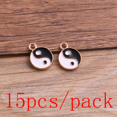 2 boje, 4 stila, dvostrani set od legure metala, kapljica ulja Tai Chi Bagua, makroporozne perle za izradu nakita, narukvice i ogrlice DIY