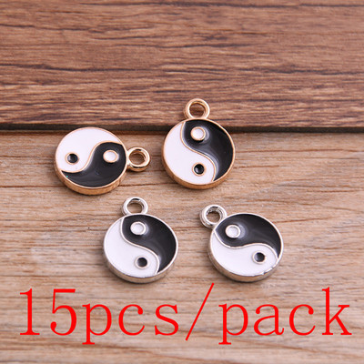 2 boje, 4 stila, dvostrani set od legure metala, kapljica ulja Tai Chi Bagua, makroporozne perle za izradu nakita, narukvice i ogrlice DIY