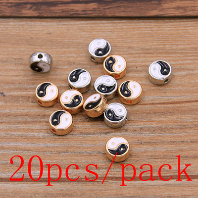 2 boje, 4 stila, dvostrani set od legure metala, kapljica ulja Tai Chi Bagua, makroporozne perle za izradu nakita, narukvice i ogrlice DIY