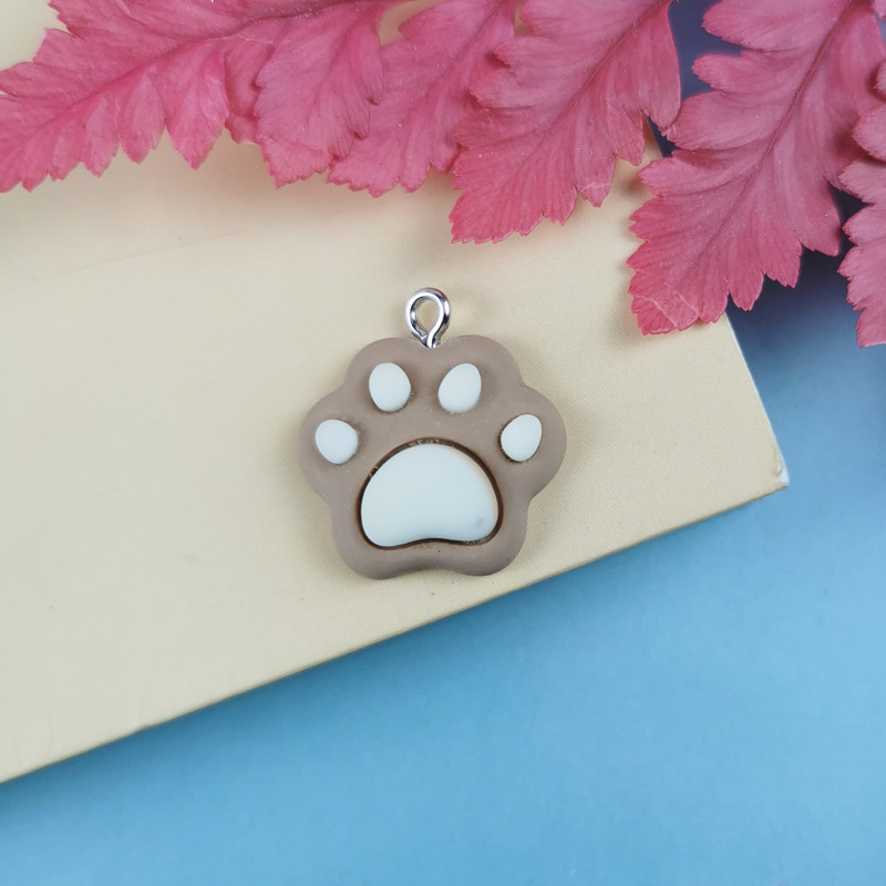 JeQue 20 de bucăți 3D drăguț labuță de urs labă de pisică brelocuri din rășină cu spate plat bricolaj breloc colier cercei pandantiv accesorii bijuterii descoperiri