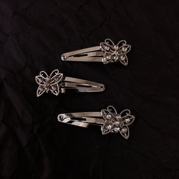 Винтидж мода Rhinestone Butterfly Bobby Pin Sweet Cool Charm Trend Щипка за коса за жени Естетични Y2k Аксесоари за коса Подарък