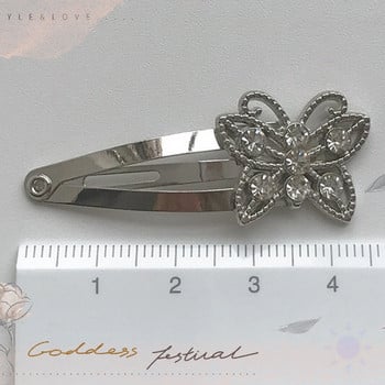 Винтидж мода Rhinestone Butterfly Bobby Pin Sweet Cool Charm Trend Щипка за коса за жени Естетични Y2k Аксесоари за коса Подарък