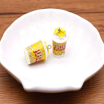 10 τμχ 17*28mm Πολύχρωμο Μικτό στυλ Popcorn Αξεσουάρ Ρητίνης Γούρια Κρεμαστά Χειροποίητα κοσμήματα DIY σκουλαρίκι κολιέ Μπρελόκ