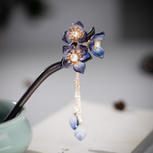 Kineski štapići za kosu Hanfu dekoracija za djevojke Dodaci za kosu Štapići za žene Crno sandalovo drvo Ukosnice Vilice Drevni nakit za glavu