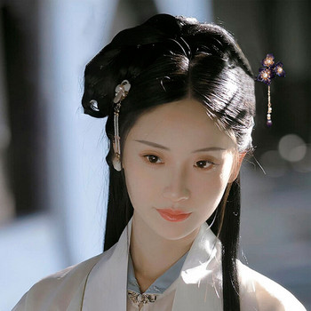Китайски клечки за коса Момичета Ханфу Декор Аксесоари за коса Пръчици за жени Черен сандалово дърво Фиби за коса Вилици Древни бижута за глава