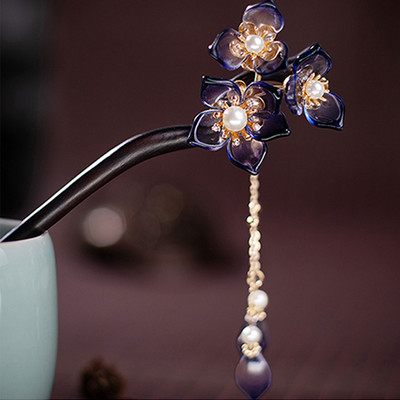 Kineski štapići za kosu Hanfu dekoracija za djevojke Dodaci za kosu Štapići za žene Crno sandalovo drvo Ukosnice Vilice Drevni nakit za glavu