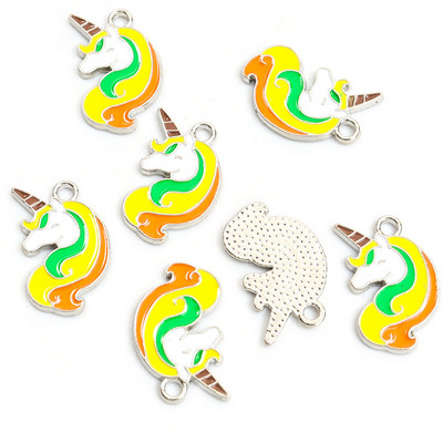 10 tk. Mix Styles Email Vikerkaar Ükssarviku sarvikud Värvilised sulamist ripatsid Amuletid kaelakee Ehted Leidmine Õnnelik kingitus