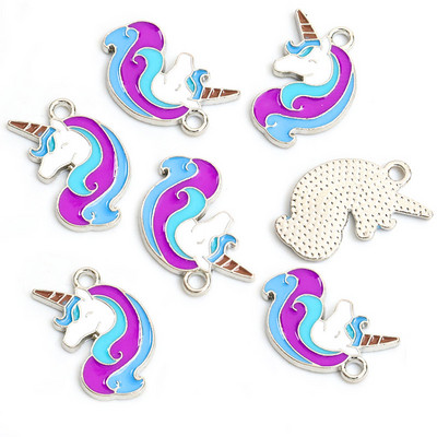 10 tk. Mix Styles Email Vikerkaar Ükssarviku sarvikud Värvilised sulamist ripatsid Amuletid kaelakee Ehted Leidmine Õnnelik kingitus