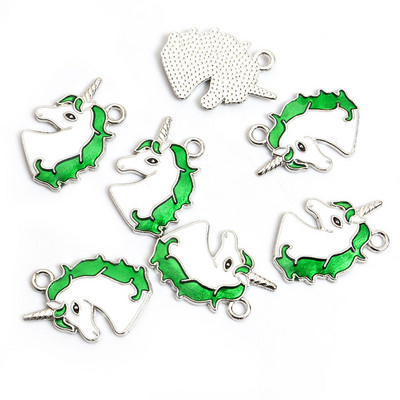 10 tk. Mix Styles Email Vikerkaar Ükssarviku sarvikud Värvilised sulamist ripatsid Amuletid kaelakee Ehted Leidmine Õnnelik kingitus