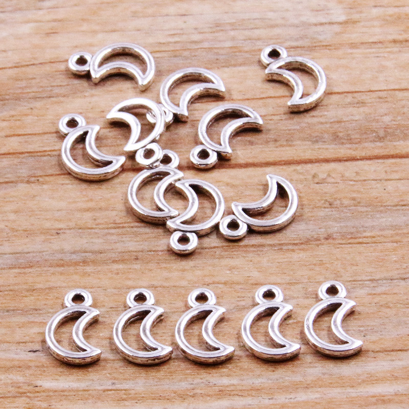 100 tk 2 stiilis kaetud õõnsa kuu tähe ripats DIY looduslik võlu kaelakee käevõru Käsitöö teha ehteid kõrvarõngaid