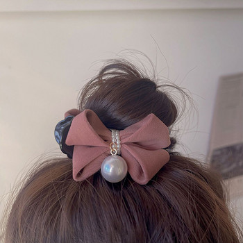 2022 Fashion New Bow Pearl φουρκέτες για γυναίκες Κορεάτικα κομψά κορίτσια Κλιπ καρχαρίας πίσω κεφαλής Κλιπ μαλλιών Αξεσουάρ για τα μαλλιά Δώρα κοσμήματα