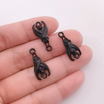15 τμχ μαύρο σκούρο Bat Charms Connector Βραχιόλι Σκουλαρίκια κολιέ DIY Jewelry Making Animal Bat Pendant Κοσμήματα Αξεσουάρ