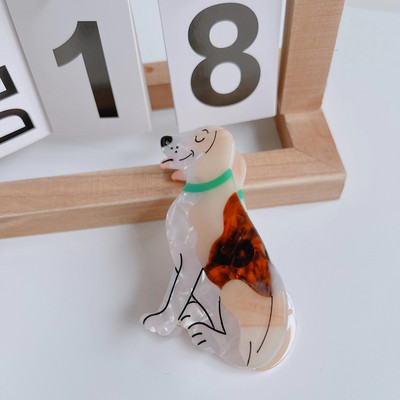 HANGZHI INES Νέο Γαλλικό χαριτωμένο ζώο, σκύλος σκύλος, αξεσουάρ, οξικό κλιπ μαλλιών, φουρκέτα καρχαρία, αξεσουάρ κεφαλής για γυναίκες, κορίτσια 2021