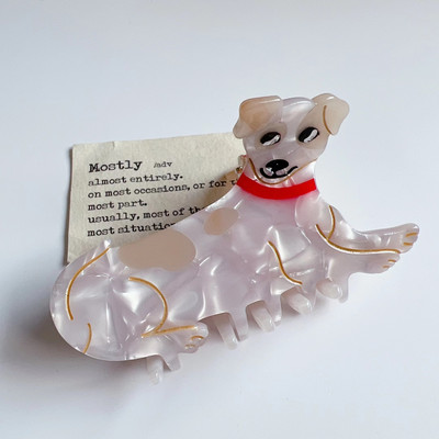 HANGZHI INES Νέο Γαλλικό χαριτωμένο ζώο, σκύλος σκύλος, αξεσουάρ, οξικό κλιπ μαλλιών, φουρκέτα καρχαρία, αξεσουάρ κεφαλής για γυναίκες, κορίτσια 2021