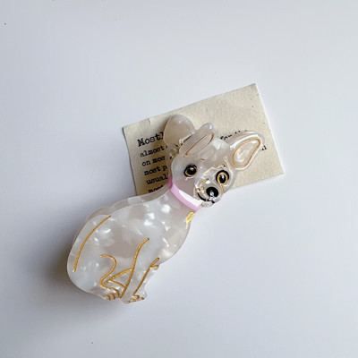 HANGZHI INES Νέο Γαλλικό χαριτωμένο ζώο, σκύλος σκύλος, αξεσουάρ, οξικό κλιπ μαλλιών, φουρκέτα καρχαρία, αξεσουάρ κεφαλής για γυναίκες, κορίτσια 2021