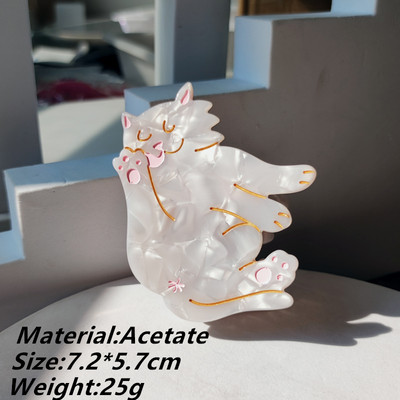 HANGZHI INES Νέο Γαλλικό χαριτωμένο ζώο, σκύλος σκύλος, αξεσουάρ, οξικό κλιπ μαλλιών, φουρκέτα καρχαρία, αξεσουάρ κεφαλής για γυναίκες, κορίτσια 2021