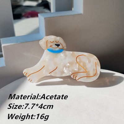 HANGZHI INES Νέο Γαλλικό χαριτωμένο ζώο, σκύλος σκύλος, αξεσουάρ, οξικό κλιπ μαλλιών, φουρκέτα καρχαρία, αξεσουάρ κεφαλής για γυναίκες, κορίτσια 2021