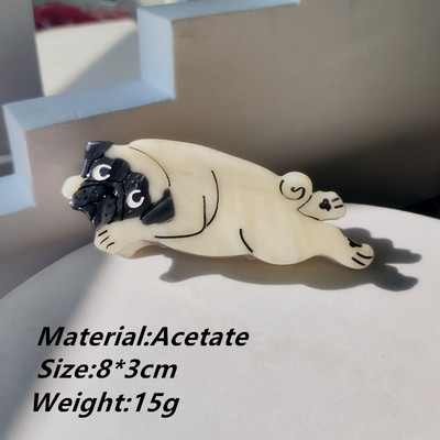 HANGZHI INES Νέο Γαλλικό χαριτωμένο ζώο, σκύλος σκύλος, αξεσουάρ, οξικό κλιπ μαλλιών, φουρκέτα καρχαρία, αξεσουάρ κεφαλής για γυναίκες, κορίτσια 2021