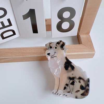 HANGZHI INES Νέο Γαλλικό χαριτωμένο ζώο, σκύλος σκύλος, αξεσουάρ, οξικό κλιπ μαλλιών, φουρκέτα καρχαρία, αξεσουάρ κεφαλής για γυναίκες, κορίτσια 2021