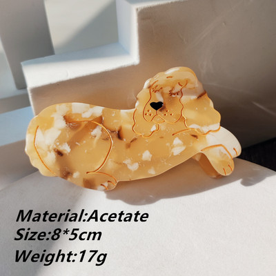 HANGZHI INES Νέο Γαλλικό χαριτωμένο ζώο, σκύλος σκύλος, αξεσουάρ, οξικό κλιπ μαλλιών, φουρκέτα καρχαρία, αξεσουάρ κεφαλής για γυναίκες, κορίτσια 2021