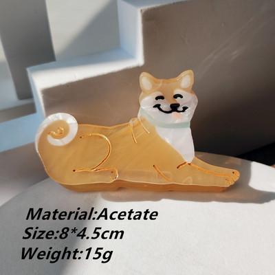 HANGZHI INES Νέο Γαλλικό χαριτωμένο ζώο, σκύλος σκύλος, αξεσουάρ, οξικό κλιπ μαλλιών, φουρκέτα καρχαρία, αξεσουάρ κεφαλής για γυναίκες, κορίτσια 2021