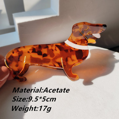 HANGZHI INES Νέο Γαλλικό χαριτωμένο ζώο, σκύλος σκύλος, αξεσουάρ, οξικό κλιπ μαλλιών, φουρκέτα καρχαρία, αξεσουάρ κεφαλής για γυναίκες, κορίτσια 2021