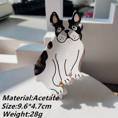 HANGZHI INES Νέο Γαλλικό χαριτωμένο ζώο, σκύλος σκύλος, αξεσουάρ, οξικό κλιπ μαλλιών, φουρκέτα καρχαρία, αξεσουάρ κεφαλής για γυναίκες, κορίτσια 2021