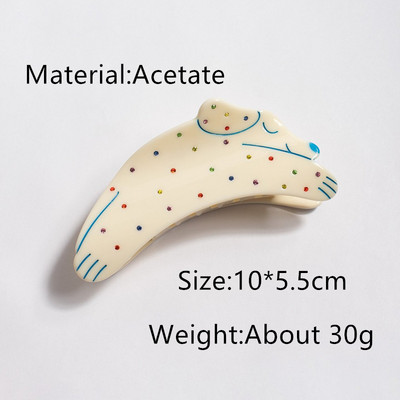 HANGZHI INES Νέο Γαλλικό χαριτωμένο ζώο, σκύλος σκύλος, αξεσουάρ, οξικό κλιπ μαλλιών, φουρκέτα καρχαρία, αξεσουάρ κεφαλής για γυναίκες, κορίτσια 2021