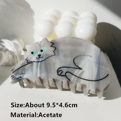 HANGZHI INES Νέο Γαλλικό χαριτωμένο ζώο, σκύλος σκύλος, αξεσουάρ, οξικό κλιπ μαλλιών, φουρκέτα καρχαρία, αξεσουάρ κεφαλής για γυναίκες, κορίτσια 2021