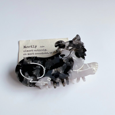 HANGZHI INES Νέο Γαλλικό χαριτωμένο ζώο, σκύλος σκύλος, αξεσουάρ, οξικό κλιπ μαλλιών, φουρκέτα καρχαρία, αξεσουάρ κεφαλής για γυναίκες, κορίτσια 2021