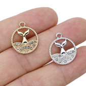 10τμχ επιχρυσωμένο κρυστάλλινο μενταγιόν Γοργόνα ουράς για κοσμήματα κατασκευής κολιέ Βραχιόλι αξεσουάρ DIY Craft 21x18mm