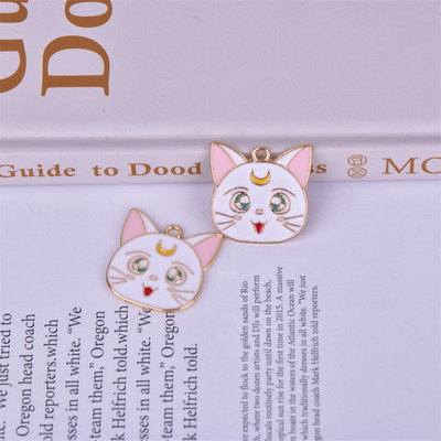 10tk/pakk 20mm Moon Cats Charms ripats kõrvarõngaste võtmehoidja ehete valmistamiseks