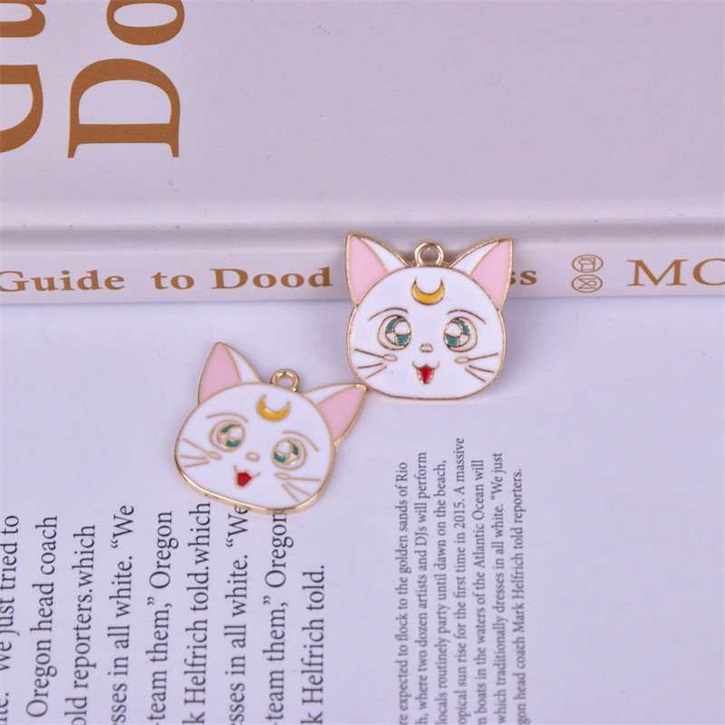 10tk/pakk 20mm Moon Cats Charms ripats kõrvarõngaste võtmehoidja ehete valmistamiseks