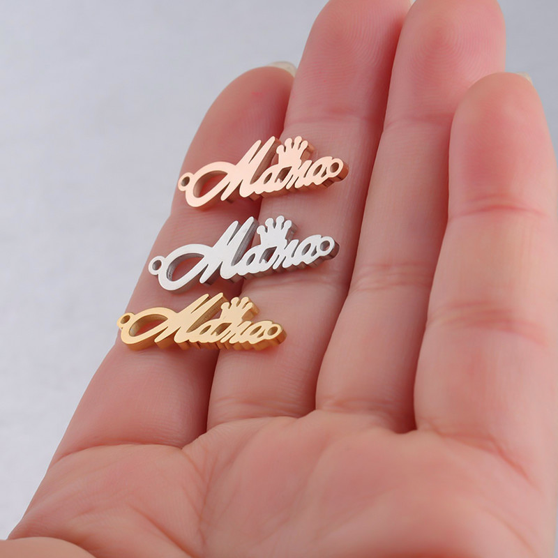 Semitree 5 tk roostevabast terasest kroon Mama emadepäeva kaelakee ripats, peen poleerimine ehete valmistamise tarvikute jaoks