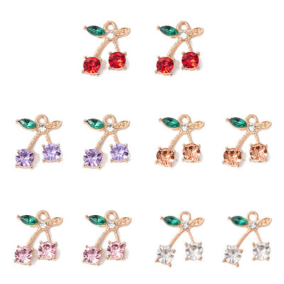 Peixin 10 tk/komplekt võluv värviline kristallkirss ripats puu rippuv ehted tarvikud DIY kõrvarõngad ehete valmistamise tarvikud